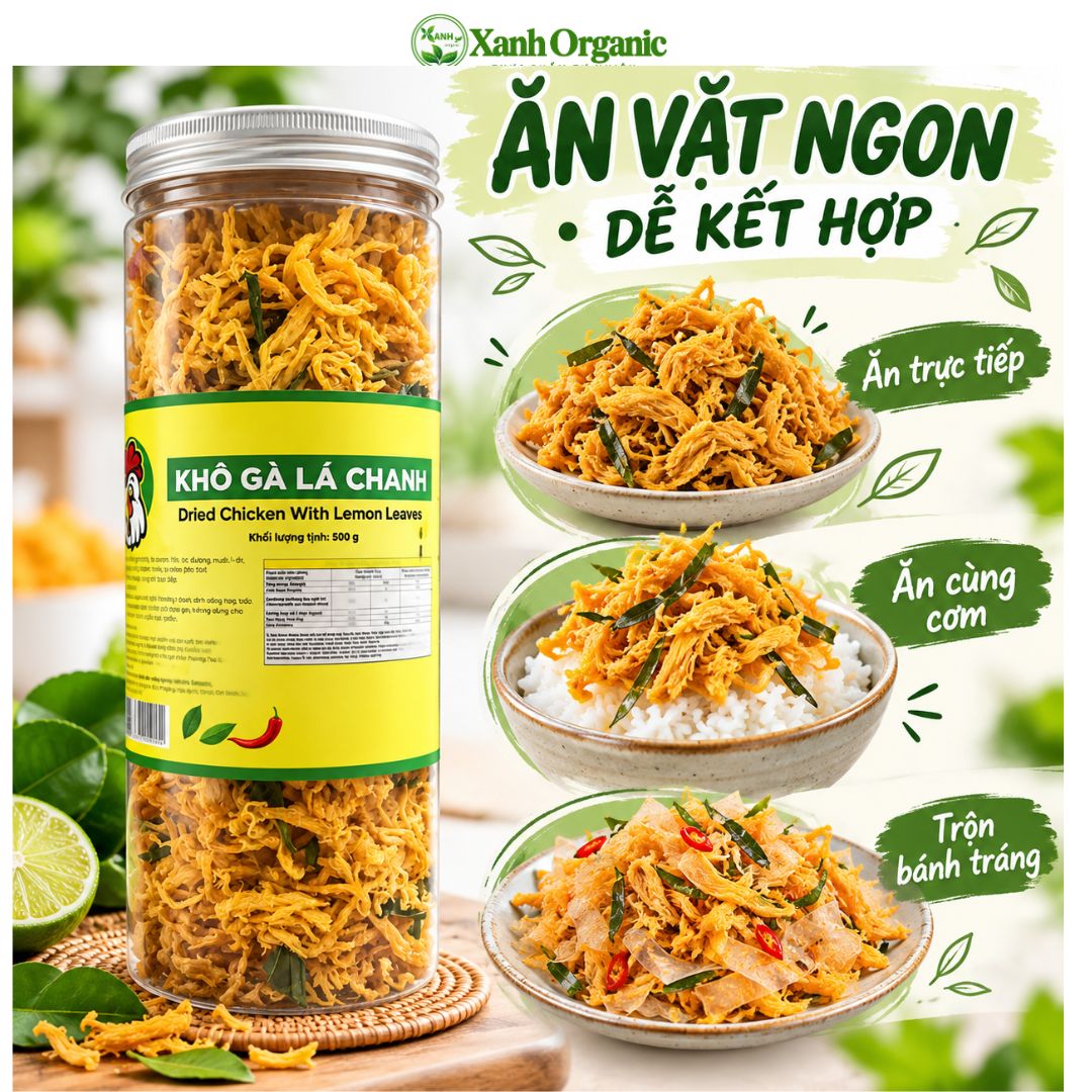 Khô Gà Lá chanh làm từ thịt gà tươi không chất bảo quản- Lon 500g — ảnh 2