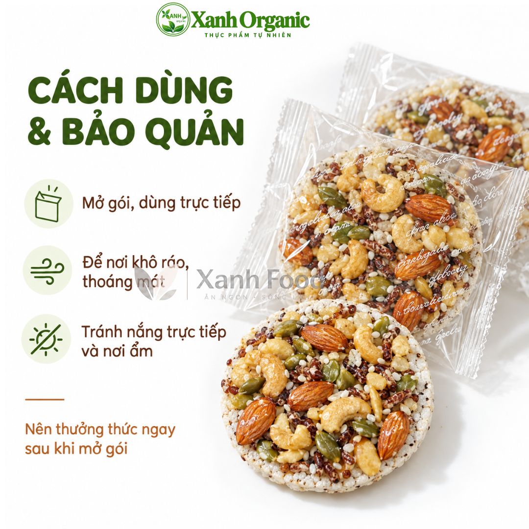(loại Vip) Bánh nổ gạo lứt mix hạt giòn tan — ảnh 3