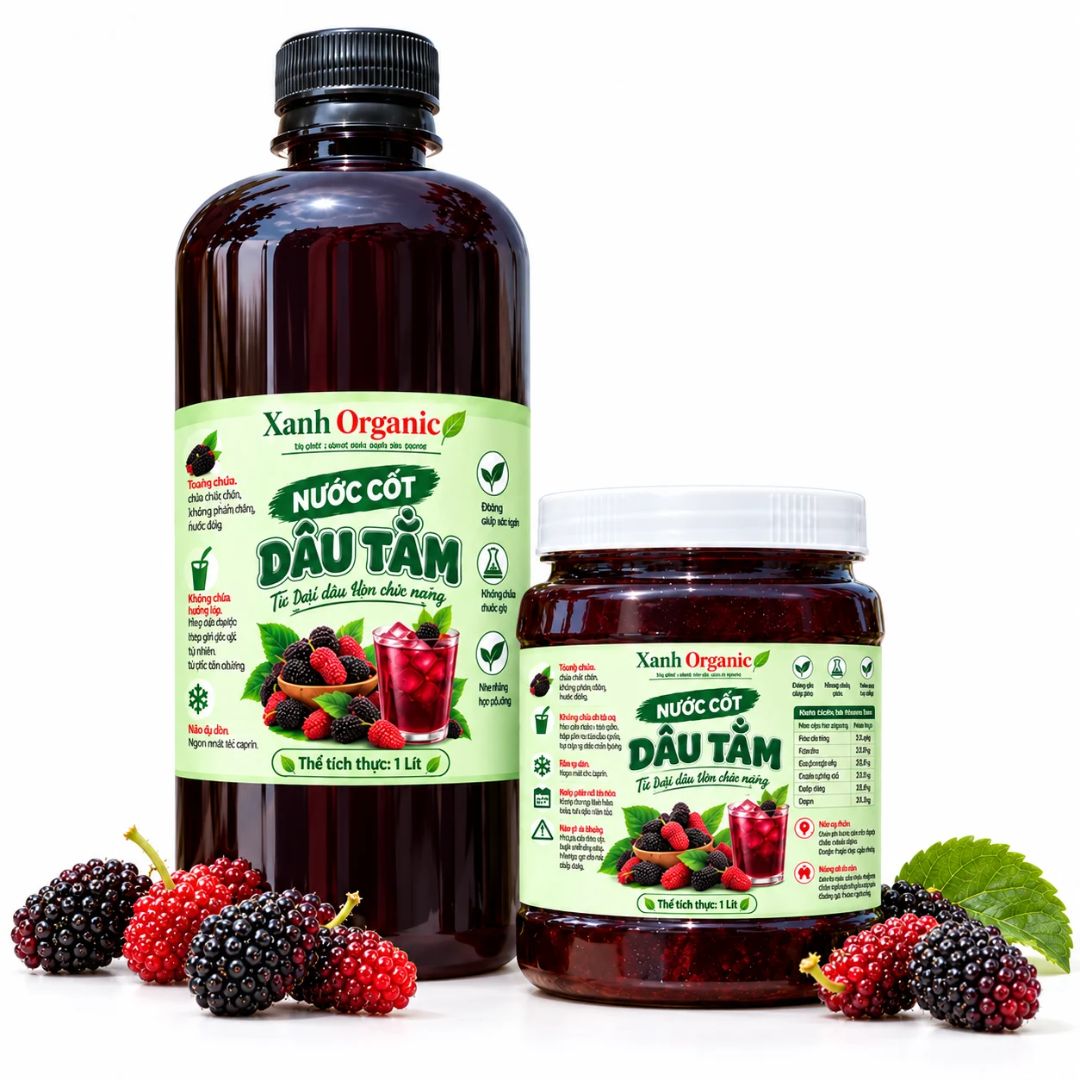 Nước cốt dâu tằm – Dạng chai & hũ cốt dâu có mứt | Xanh Organic