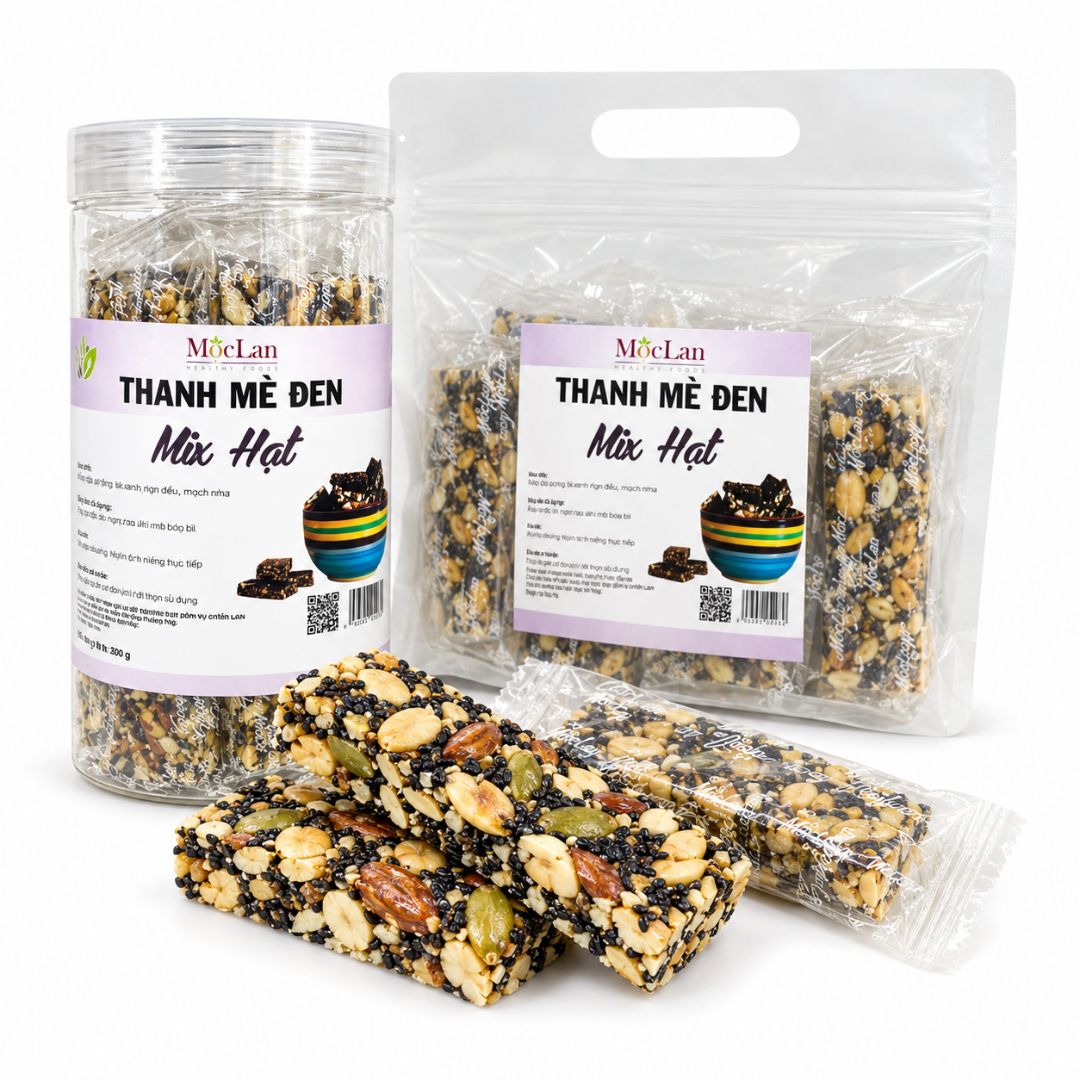 Thanh mè đen mix siêu hạt- bữa phụ heathy-500g