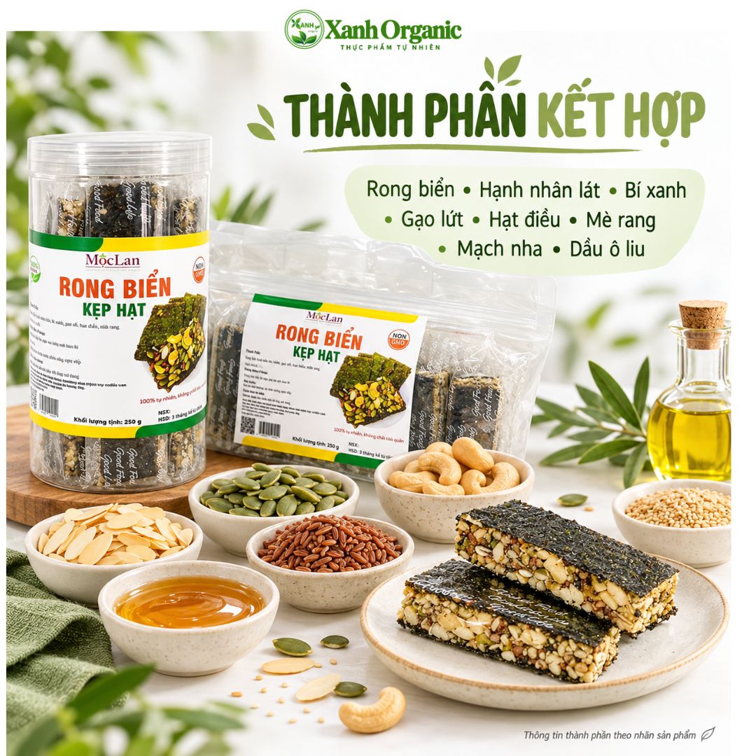 Bánh rong biển kẹp hạt ăn kiêng giảm cân- Túi 500g — ảnh 4