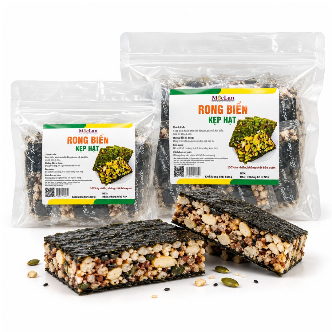 Bánh rong biển kẹp hạt ăn kiêng giảm cân- Túi 500g — ảnh 1