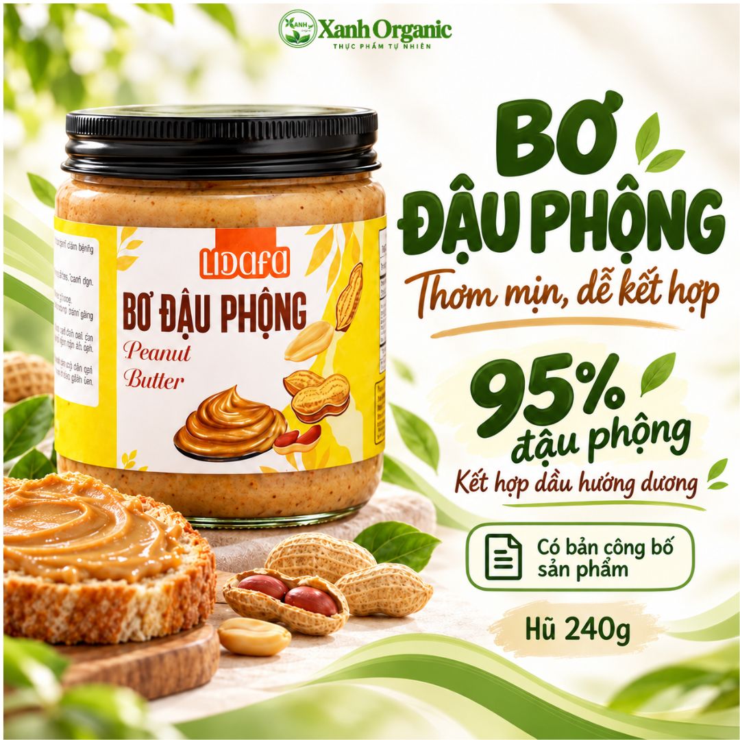 Bơ đậu phộng Lidafa nguyên chất-95% đậu phộng- 240g — ảnh 4