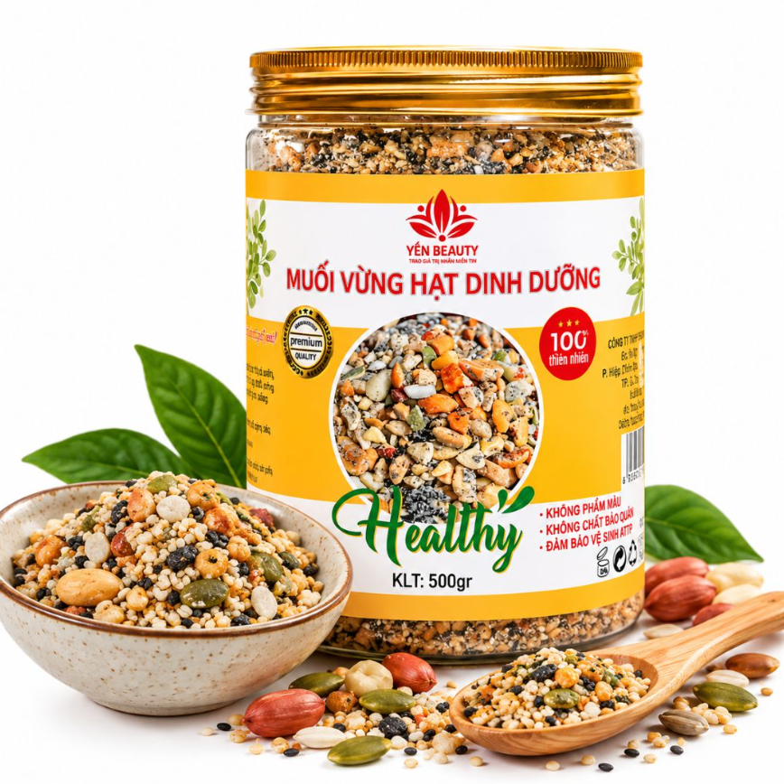 Muối vừng hạt dinh dưỡng-Chay Mặn đều dùng được 500gr