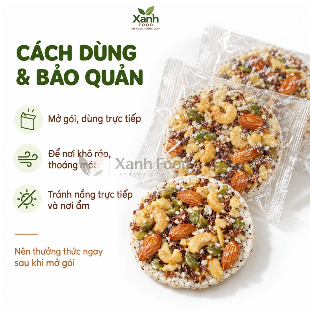 (loại Vip) Bánh nổ gạo lứt mix hạt giòn tan — ảnh 8