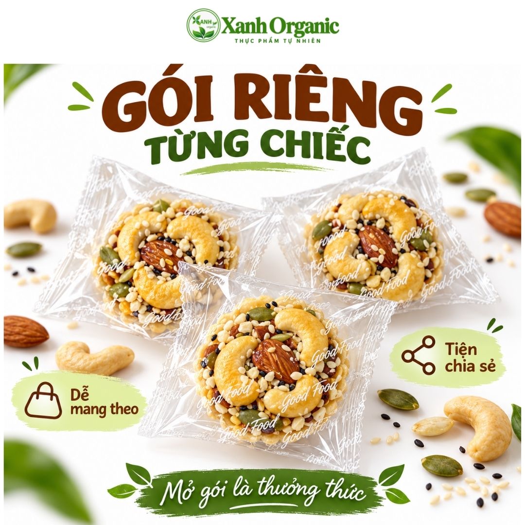(Loại Vip) Bánh hoa mai mix hạt-Ăn vặt heathy (3 điêu-1 Hạnh Nhân) — ảnh 3