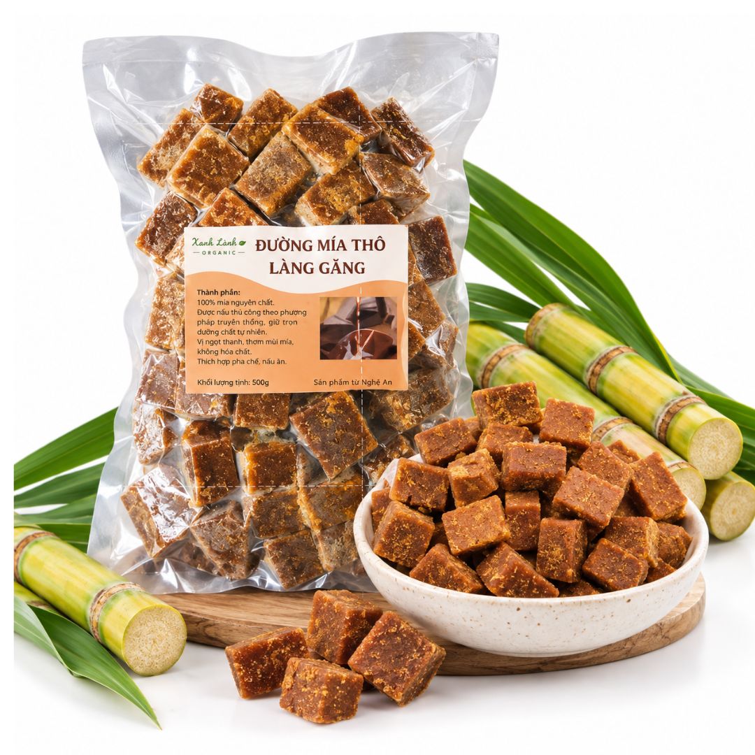 Đường Mía Thô Viên – Thơm Vị Mía, Tiện Lợi | Xanh Organic