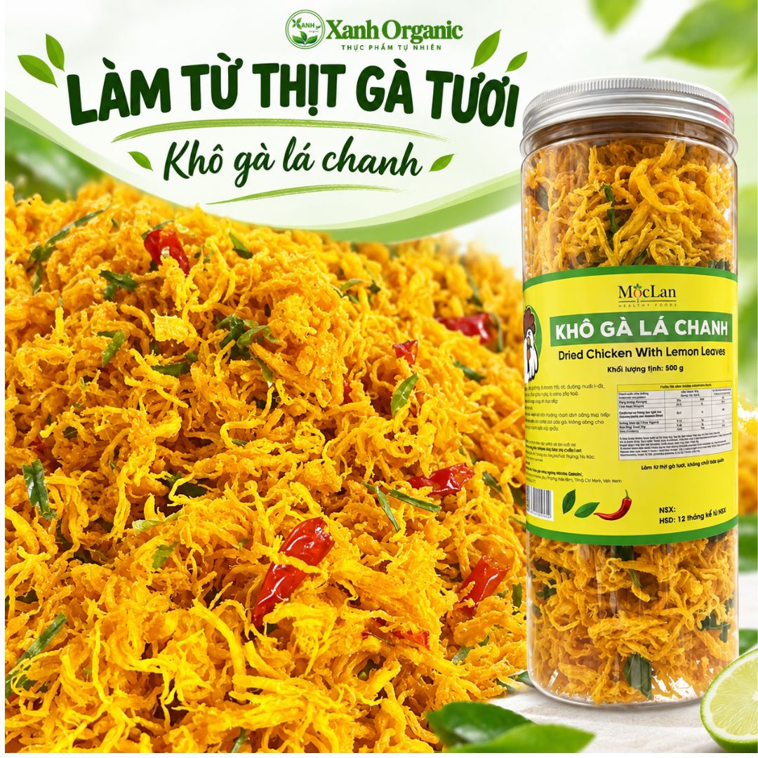 Khô Gà Lá chanh làm từ thịt gà tươi không chất bảo quản- Lon 500g — ảnh 4