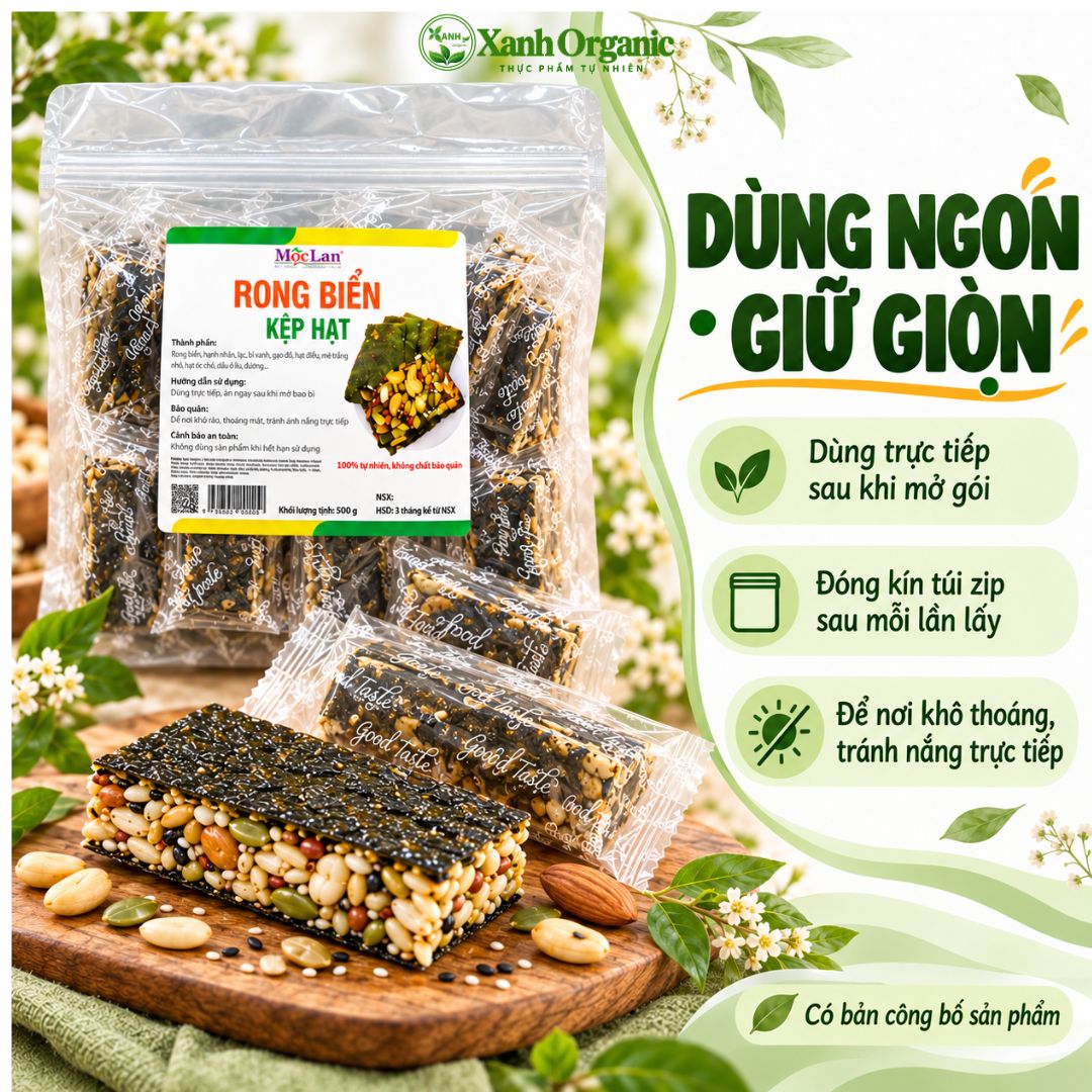 Bánh rong biển kẹp hạt ăn kiêng giảm cân- Túi 500g — ảnh 8