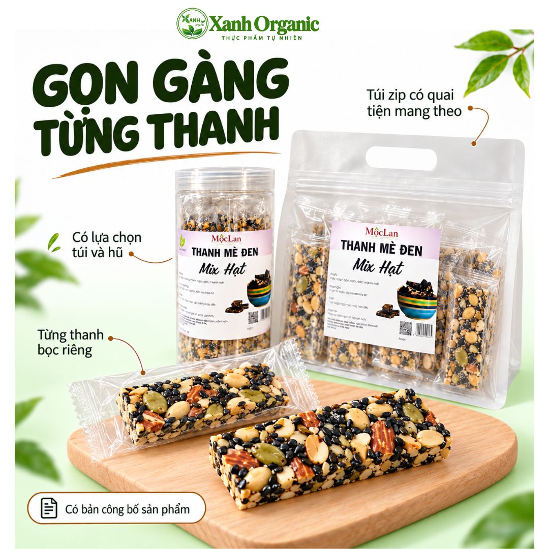 Thanh mè đen mix siêu hạt- bữa phụ heathy-500g — ảnh 3
