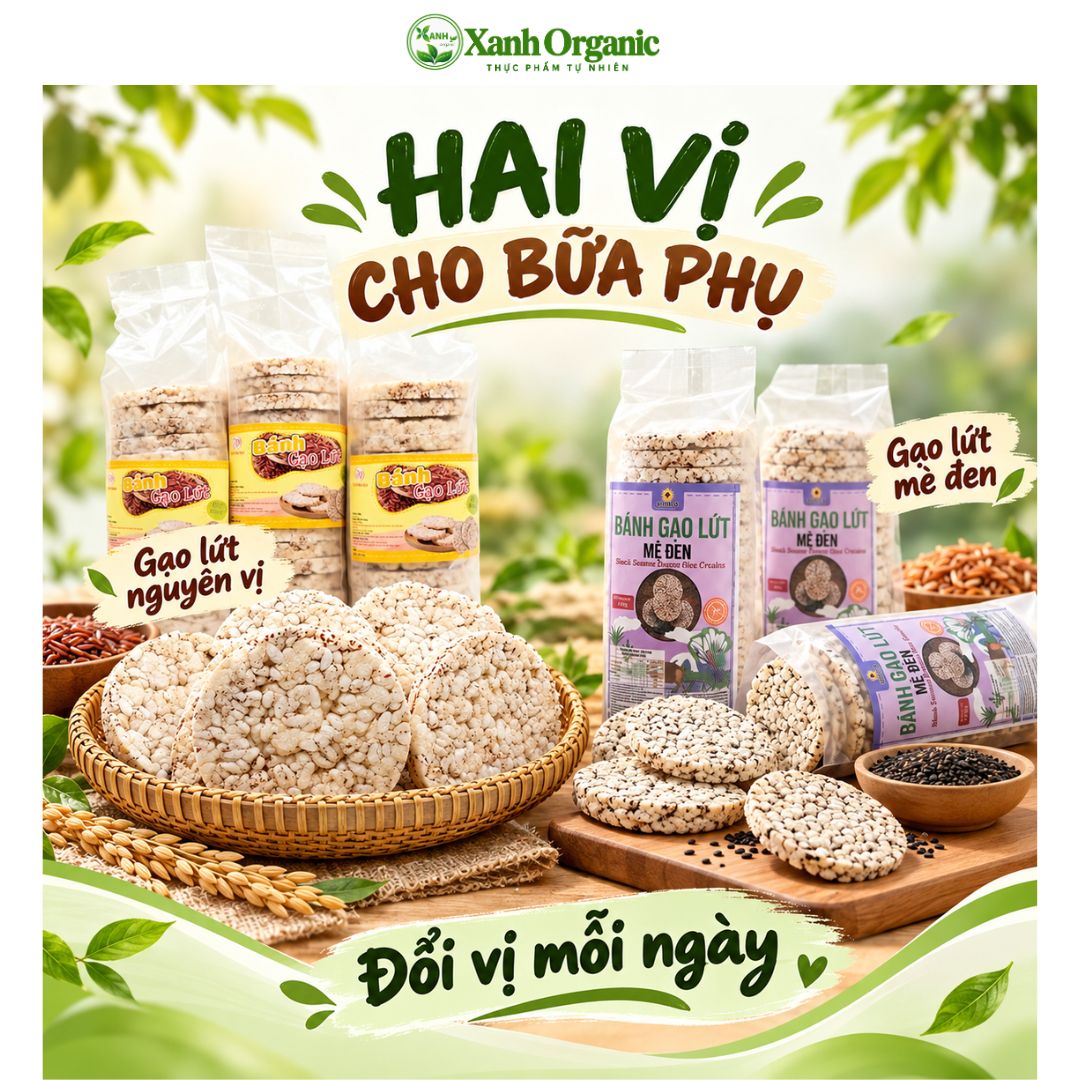 Bánh gạo lứt & mè đen ăn kiêng-bữa phụ heathy nguyên hạt 3 cây 51 bánh 500g — ảnh 5