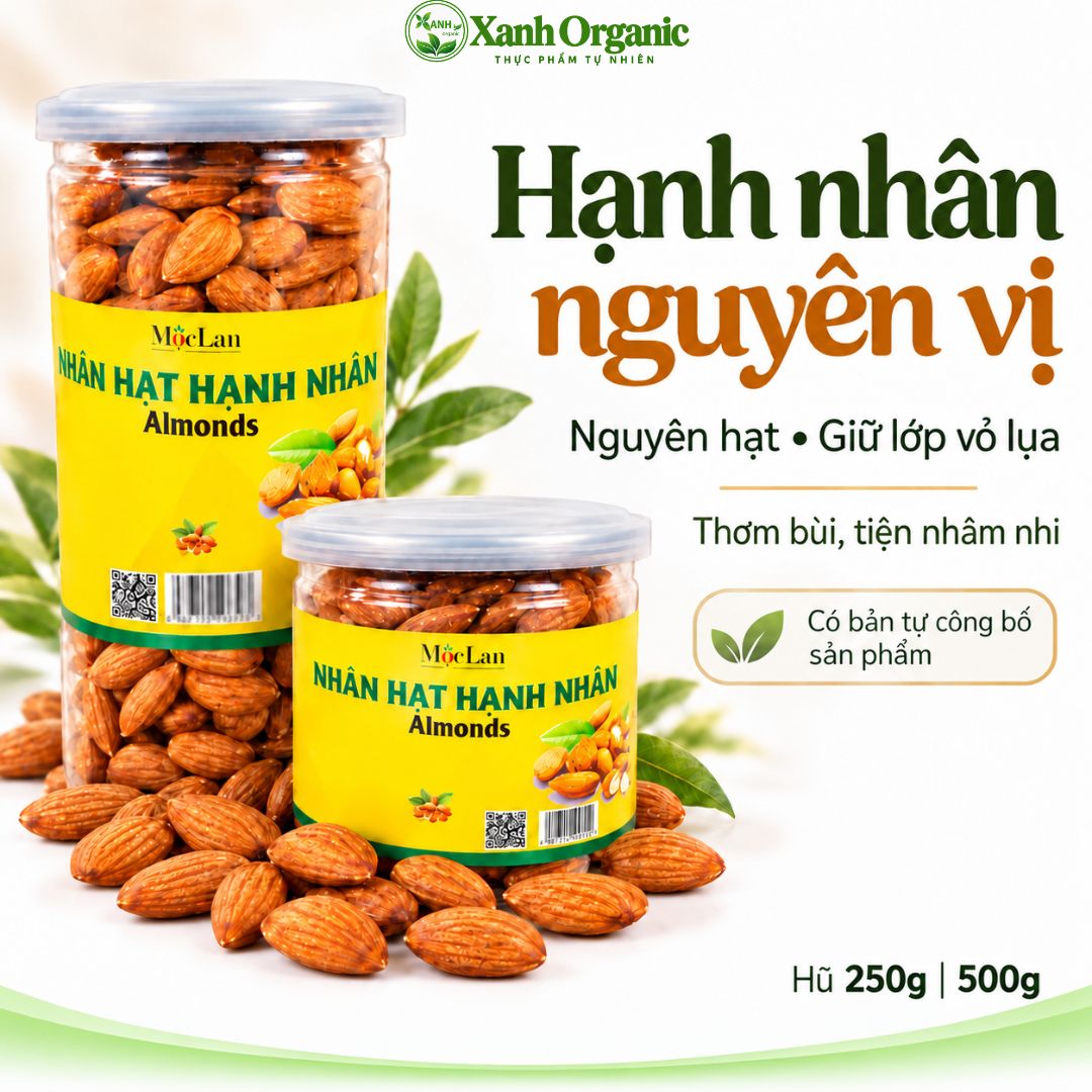 Hạnh nhân Mỹ nguyên vị nguyên vỏ lụa-500g