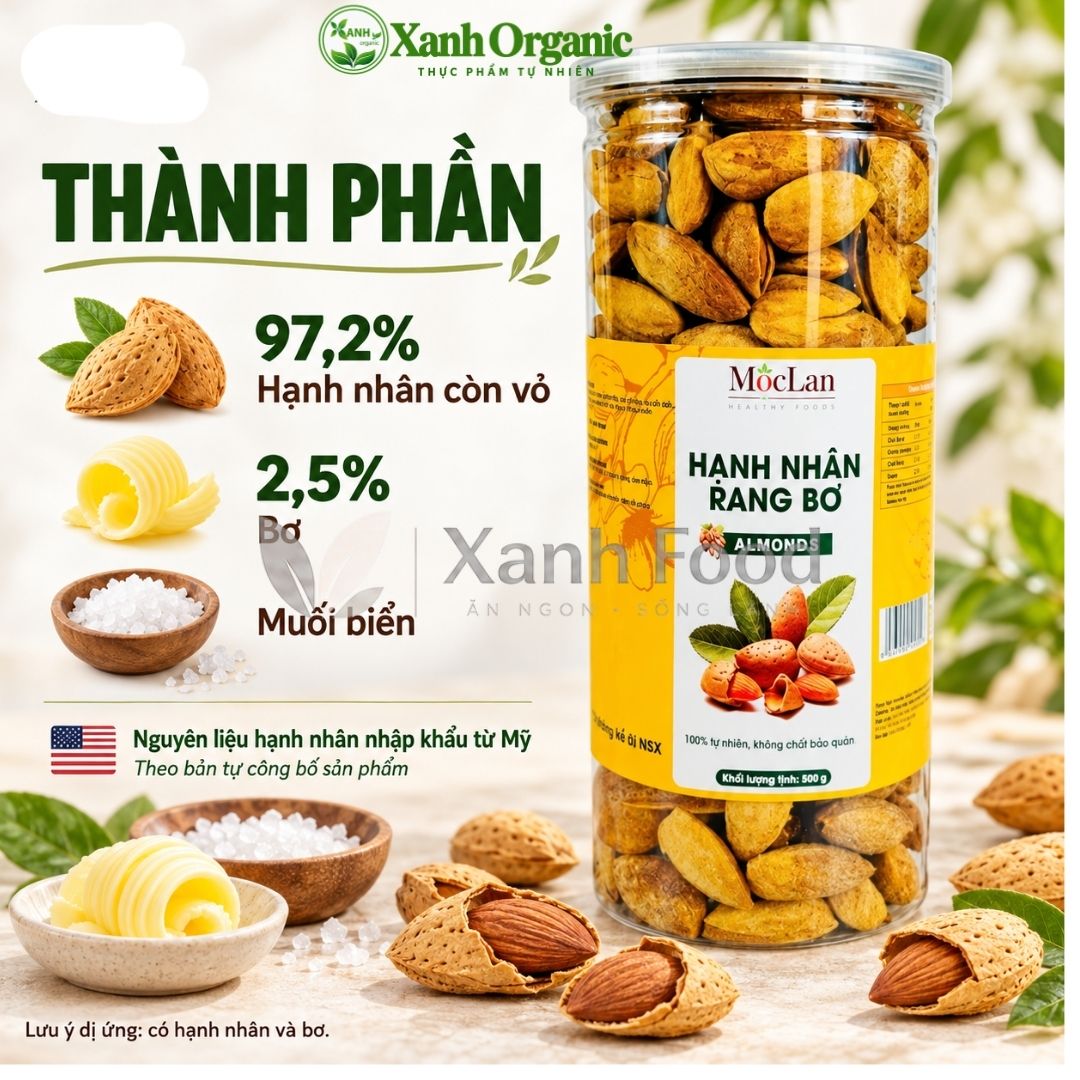 (Nhập khẩu Mỹ) Hạnh nhân rang bơ nguyên vỏ-500g-có bản công bố — ảnh 3