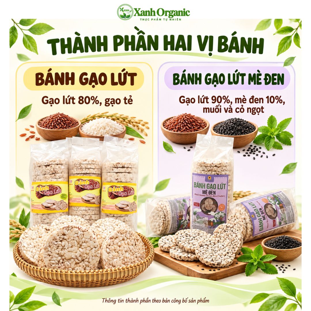 Bánh gạo lứt & mè đen ăn kiêng-bữa phụ heathy nguyên hạt 3 cây 51 bánh 500g — ảnh 7