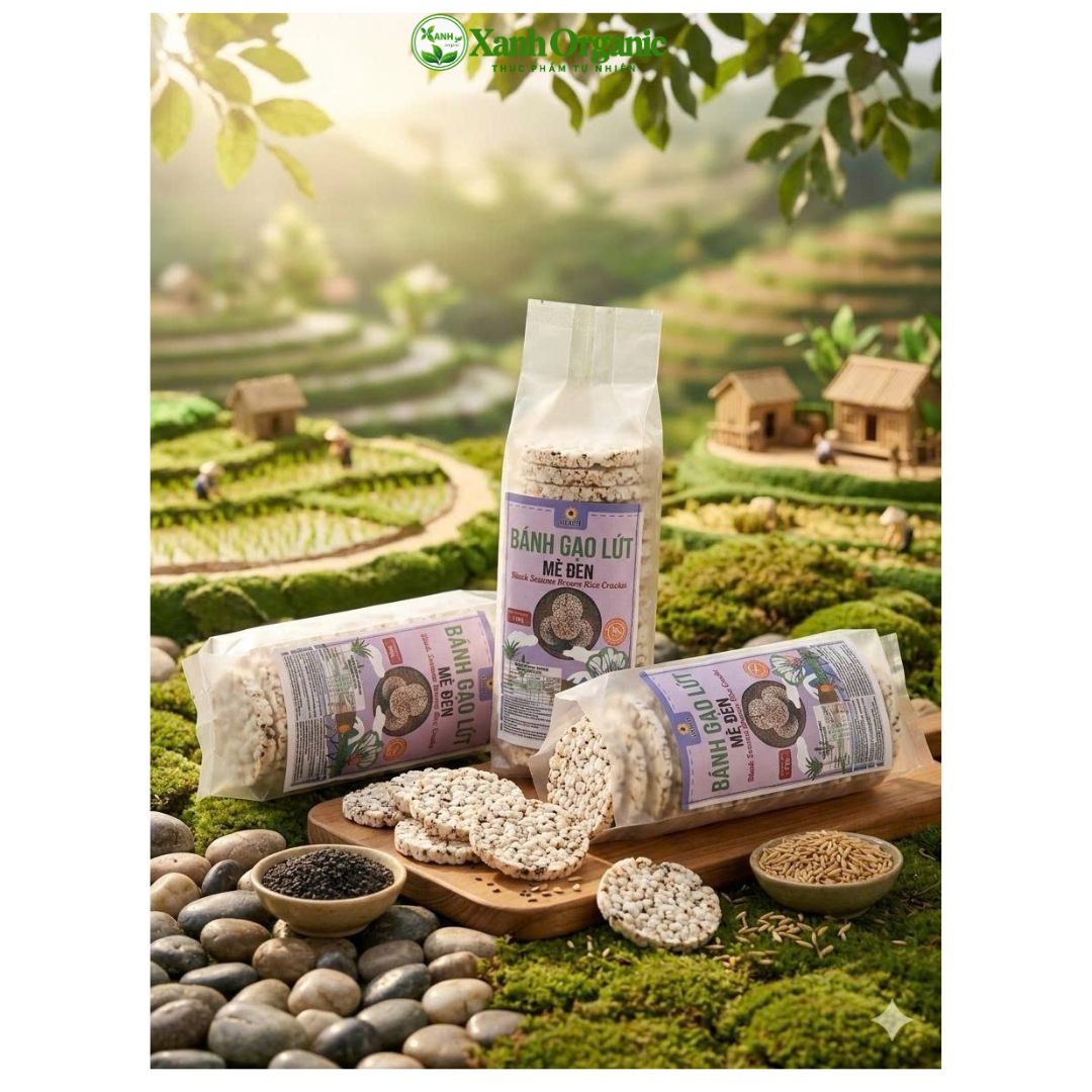 Bánh gạo lứt & mè đen ăn kiêng-bữa phụ heathy nguyên hạt 3 cây 51 bánh 500g — ảnh 6