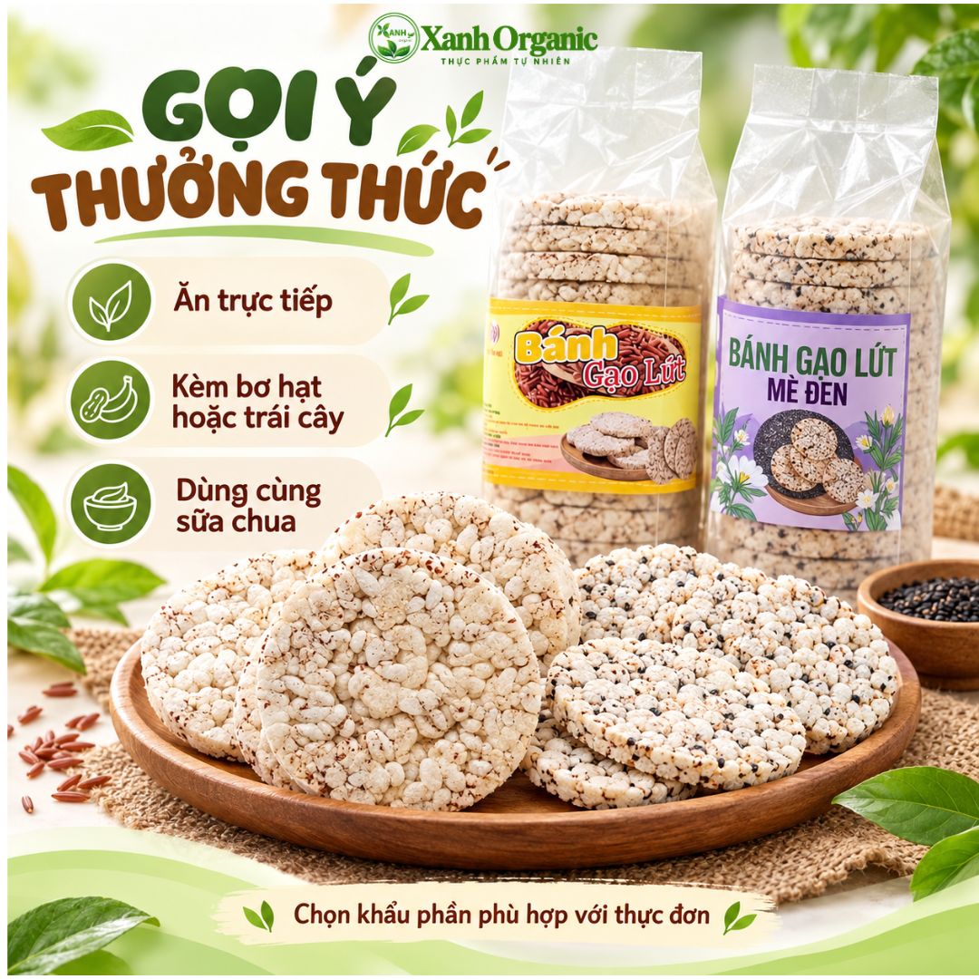 Bánh gạo lứt & mè đen ăn kiêng-bữa phụ heathy nguyên hạt 3 cây 51 bánh 500g — ảnh 4