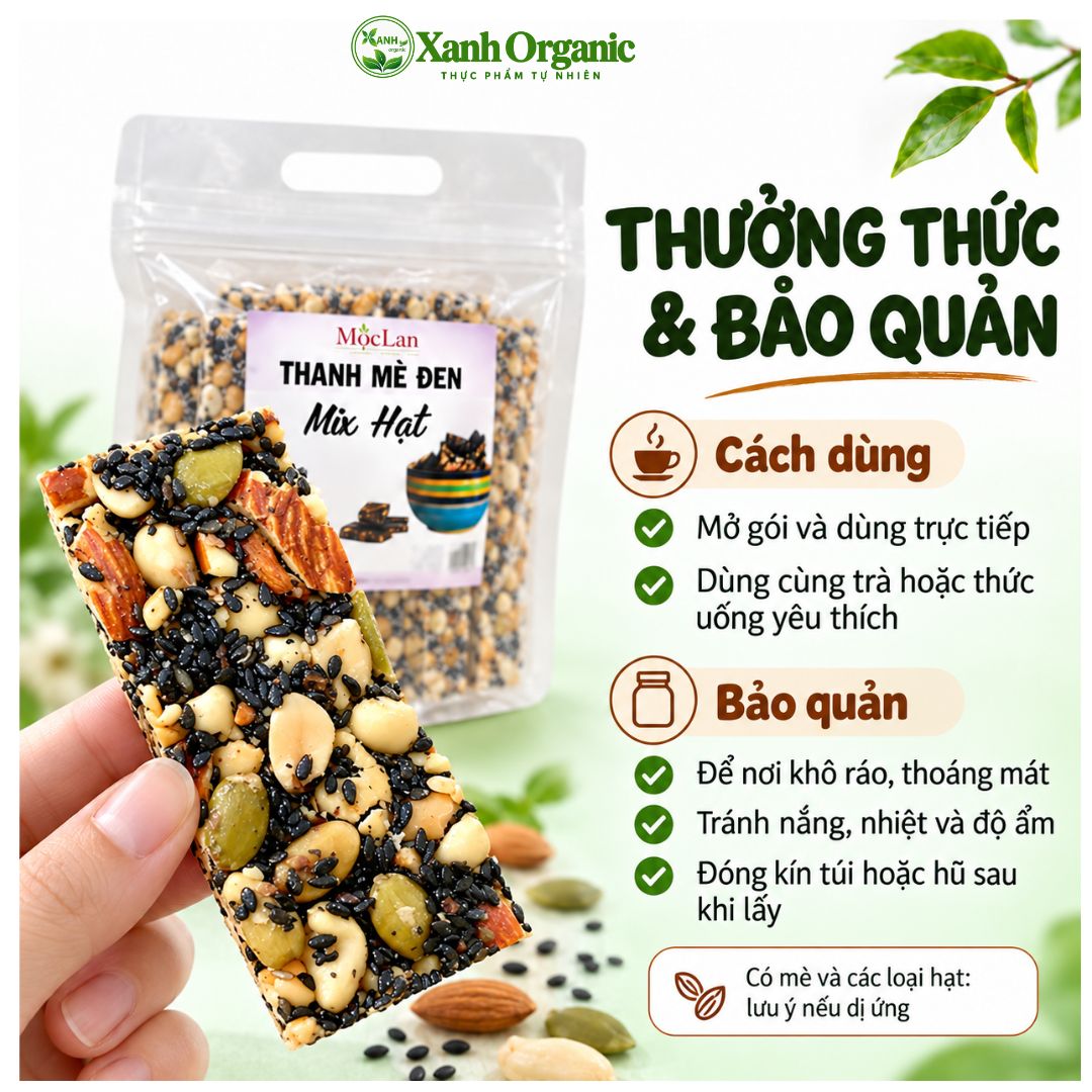 Thanh mè đen mix siêu hạt- bữa phụ heathy-500g — ảnh 6