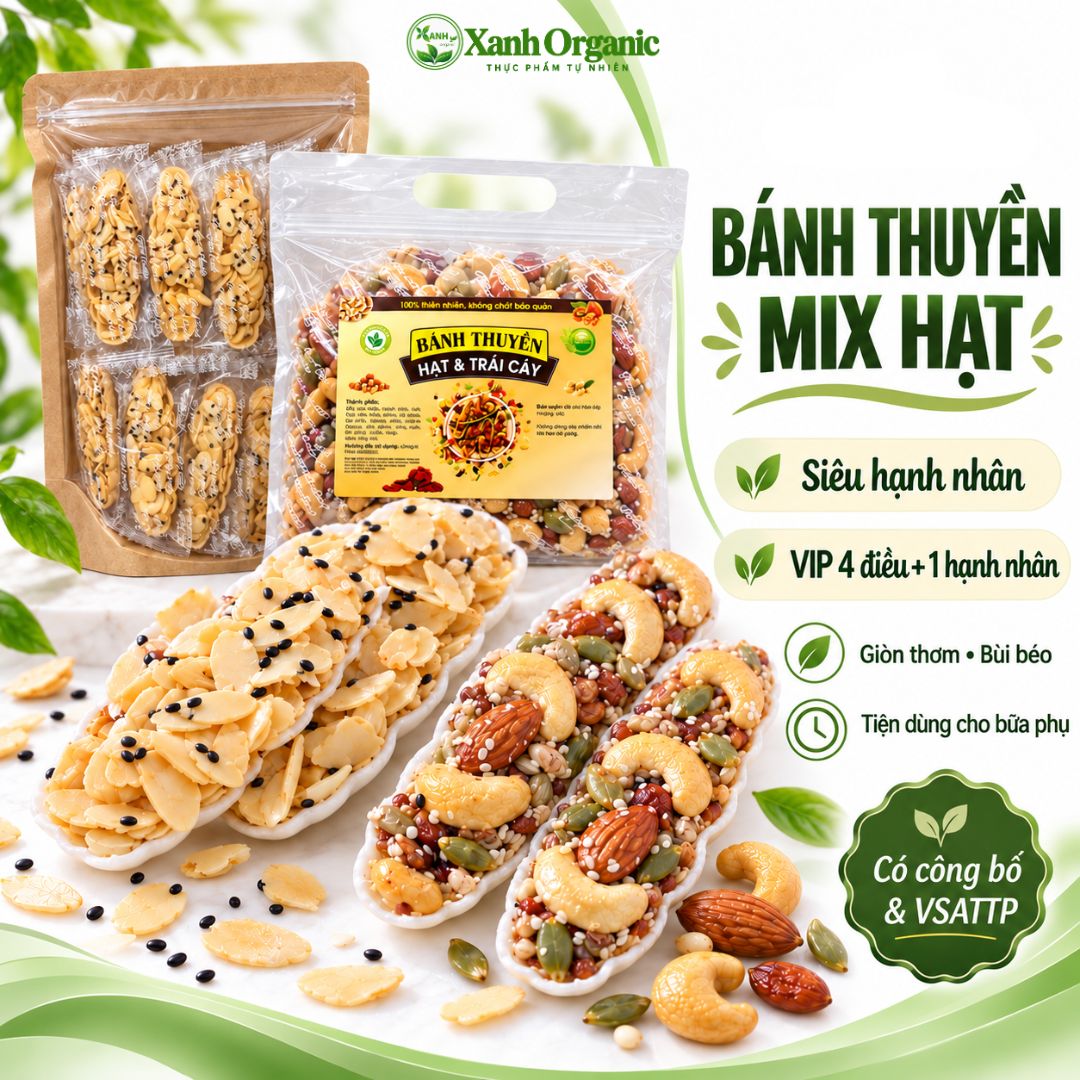 [Loại VIP] Bánh thuyền siêu hạt & siêu hạnh nhân-Túi 500g — ảnh 8