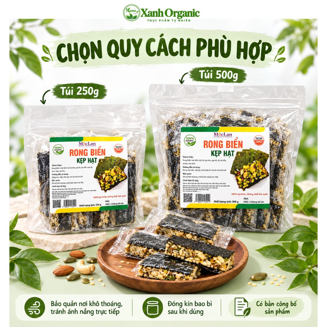 Bánh rong biển kẹp hạt ăn kiêng giảm cân- Túi 500g — ảnh 6