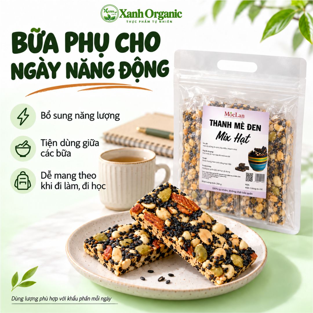 Thanh mè đen mix siêu hạt- bữa phụ heathy-500g — ảnh 8
