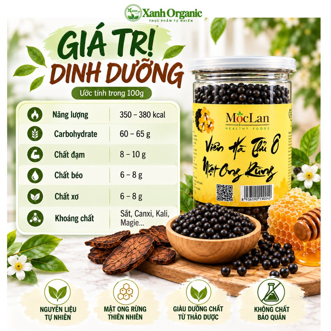 Viên Hà Thủ Ô mật ong rừng- hỗ trợ đen tóc đỏ da-Hộp 500g — ảnh 4