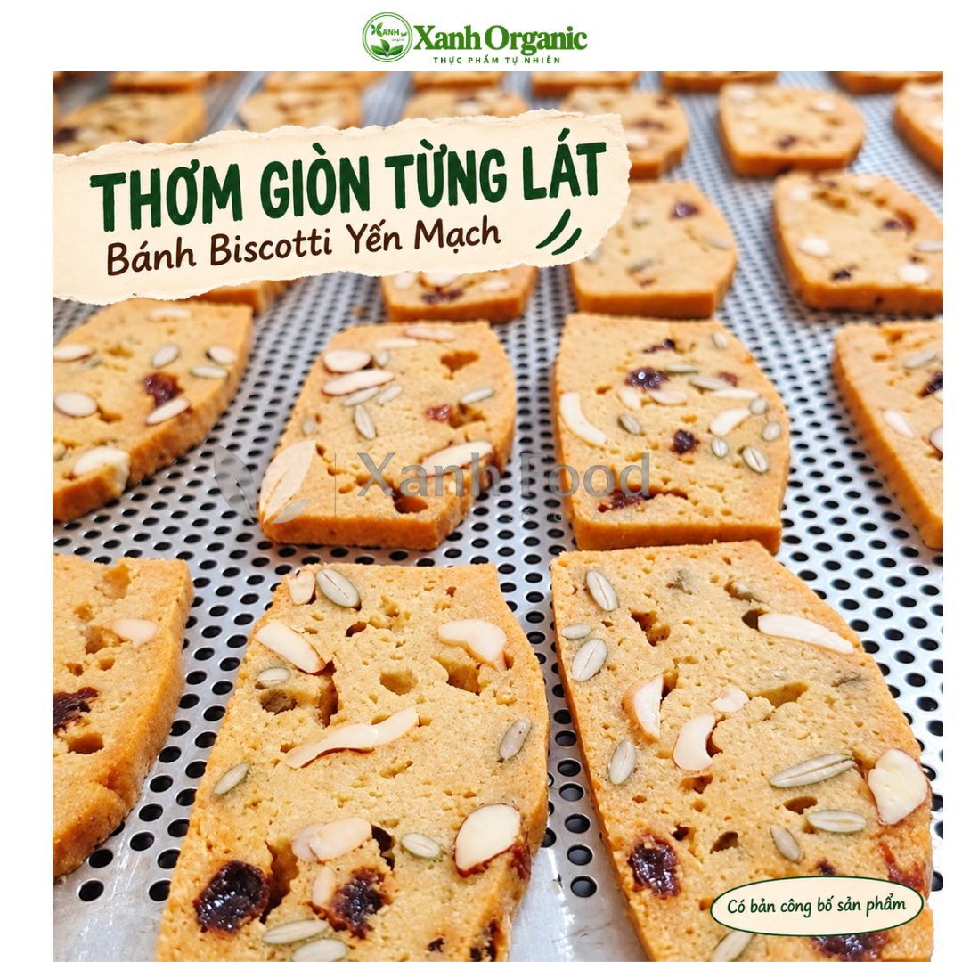 Bánh biscotti nguyên cám yến mạch mix 3 vị – giòn thơm vị hạt, tiện dùng bữa phụ | Xanh Organic | 180g – 240g — ảnh 5
