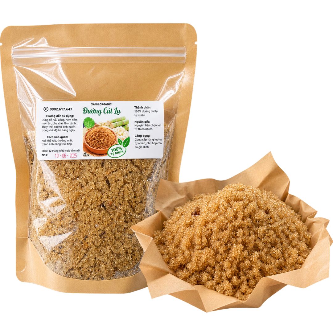 (Có kiểm định) Đường cát lu kết tinh tự nhiên từ mật mía từ 3-5 tháng Nghệ An -Túi 1kg