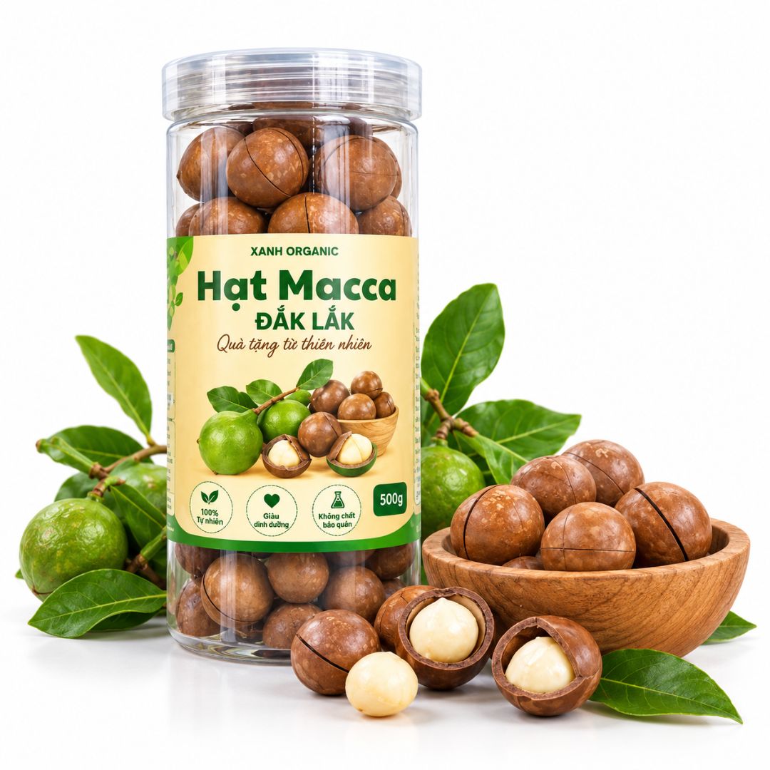Macca Nứt Vỏ Đắk Lắk Loại 1 – Tự Nhiên, Giàu Dinh Dưỡng, Tốt Cho Sức Khỏe-Hộp 500gr