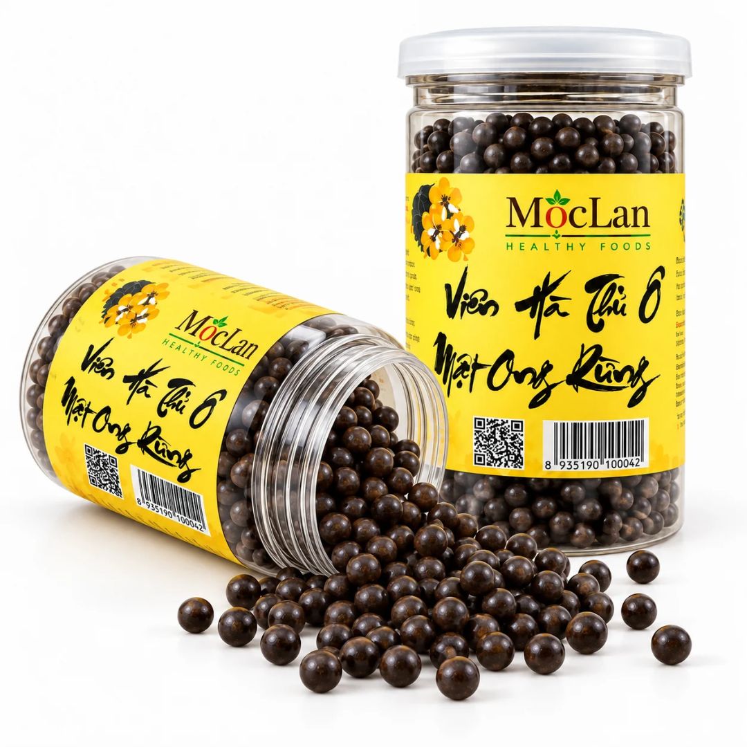 Viên Hà Thủ Ô mật ong rừng- hỗ trợ đen tóc đỏ da-Hộp 500g — ảnh 1