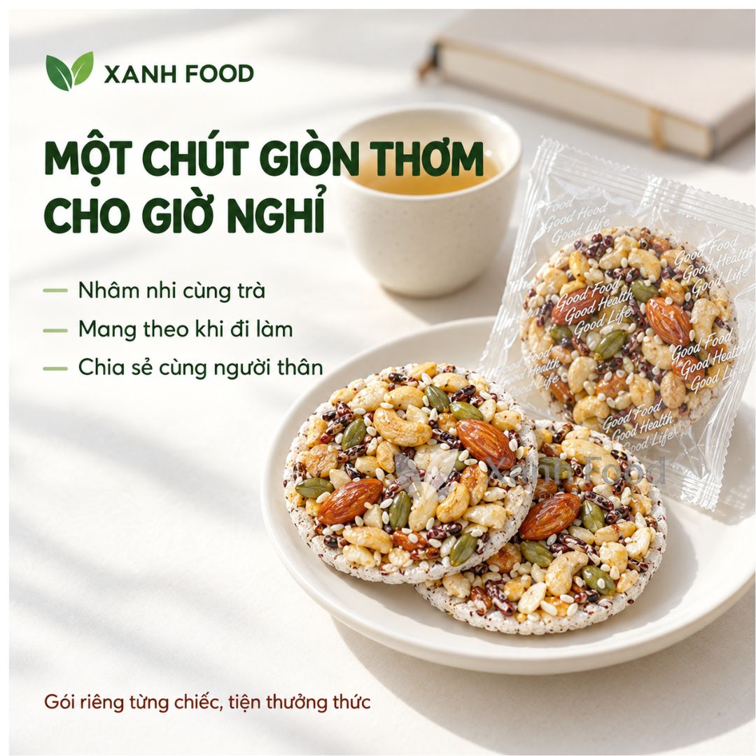 (loại Vip) Bánh nổ gạo lứt mix hạt giòn tan — ảnh 7