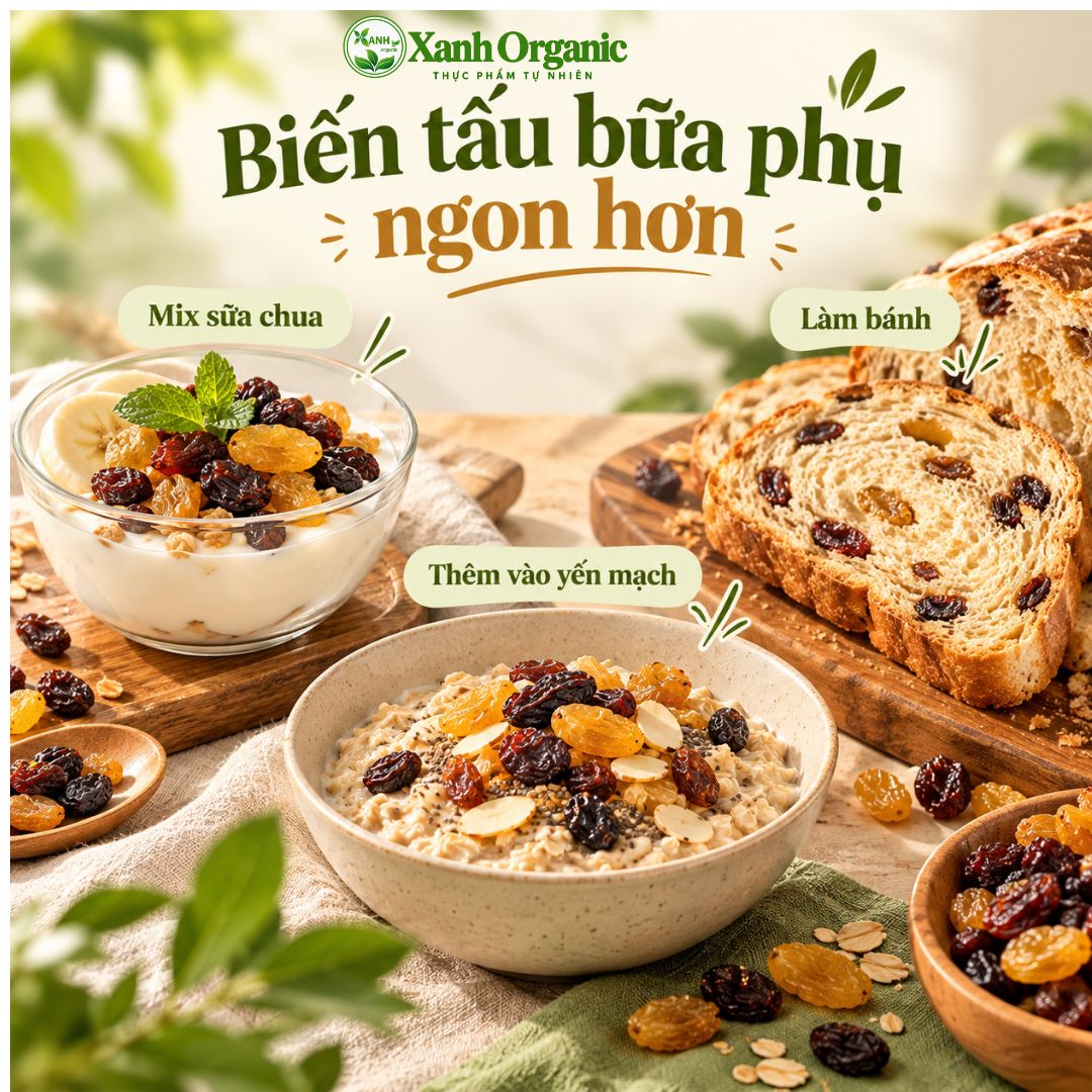 [không đường] Nho khô Raisin Xanh Organic xuất xứ Chile  500gr — ảnh 3