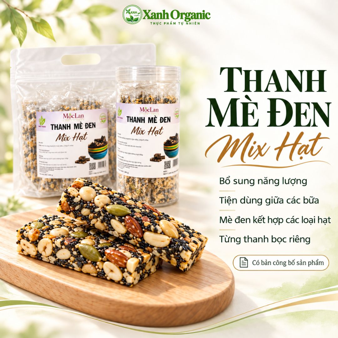 Thanh mè đen mix siêu hạt- bữa phụ heathy-500g — ảnh 2
