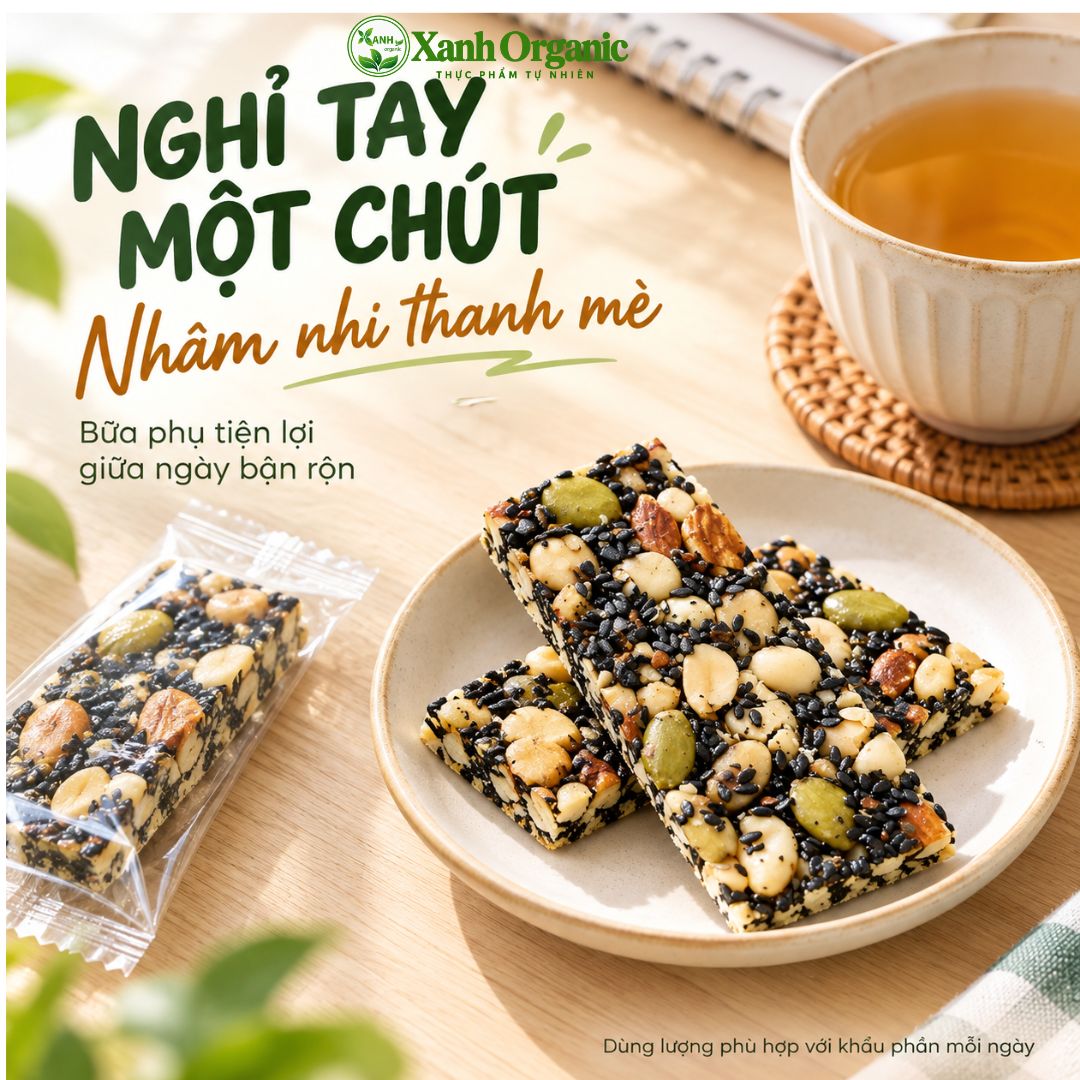 Thanh mè đen mix siêu hạt- bữa phụ heathy-500g — ảnh 7
