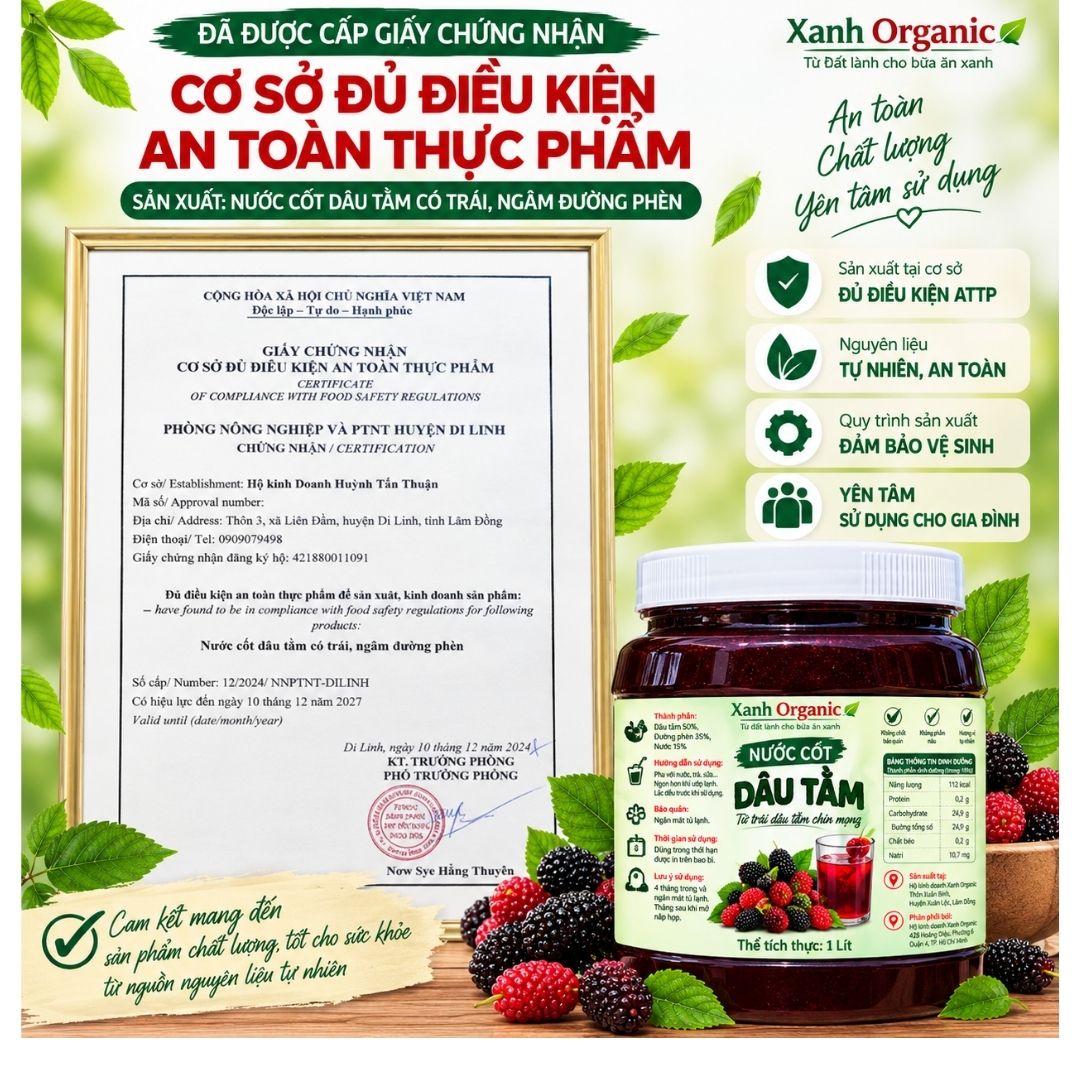 Nước cốt dâu tằm – Dạng chai & hũ cốt dâu có mứt | Xanh Organic — ảnh 7